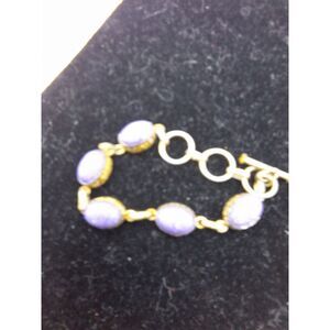 A Purple Charoite Gemstone Beaded Tennis Bracelet Bohemian Gypsy Cottagecore